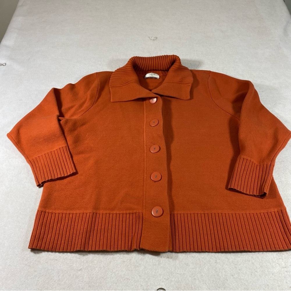 Allison Daley Button Down Cardigan Sweater Big Buttons Long Sleeve XXL Orange